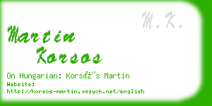 martin korsos business card